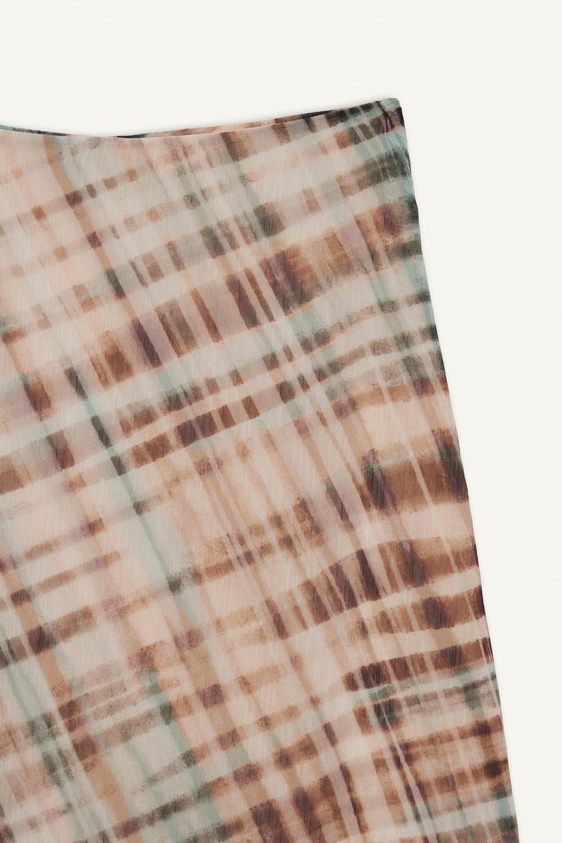 DeFacto Beige Woman Pencil Skirt Printed Chiffon Lined Normal Waist Midi Skirt Casual - Image 5